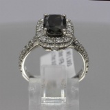 2.03 ctw Brown and White Diamond Ring - 14KT White Gold