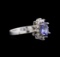 14KT White Gold 1.06 ctw Tanzanite and Diamond Ring