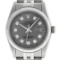 Rolex Mens Stainless Slate Grey Diamond 36MM Datejust Wristwatch