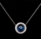 0.37 ctw Diamond Evil Eye Pendant With Chain - 14KT White Gold