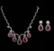 GIA Cert 44.80 ctw Ruby and Diamond Suite - 18KT White Gold