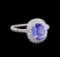 1.78 ctw Tanzanite and Diamond Ring - 14KT White Gold