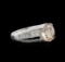 3.54 ctw Morganite and Diamond Ring - 18KT White Gold