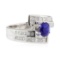 2.42 ctw Sapphire and Diamond Ring - 14KT White Gold