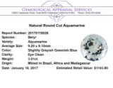 3.01 ct.Natural Round Cut Aquamarine