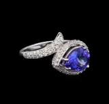 14KT White Gold 2.45 ctw Tanzanite and Diamond Ring