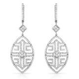 18k White Gold 3.07CTW Diamond Earrings, (VS1-VS2/SI1-SI2/H-I/G-H)