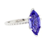 2.53 ctw Tanzanite Ring - 14KT White Gold