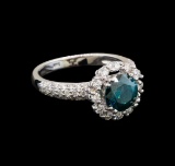 14KT White Gold 2.11 ctw Blue Diamond Ring