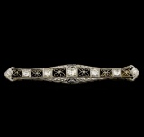 0.87 ctw Diamond Brooch - 18KT White Gold