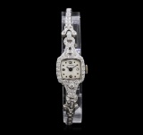 Lusserna for Macy's Platinum Diamond Vintage Ladies Watch