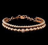 0.28 ctw Diamond Bangle Bracelet - 14KT Rose Gold