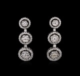 2.68 ctw Diamond Earrings - 14KT White Gold