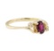 0.30 ctw Ruby and Diamond Ring - 14KT Yellow Gold