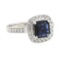 1.79 ctw Sapphire and Diamond Ring - 14KT White Gold