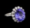 14KT White Gold 7.48 ctw Tanzanite and Diamond Ring