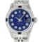 Rolex Ladies Stainless Steel Blue Diamond & Sapphire Datejust Wristwatch