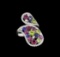 14KT White Gold 5.32 ctw Multi Gemstone Ring