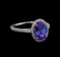 2.35 ctw Tanzanite and Diamond Ring - 14KT White Gold