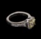 1.71 ctw Light Yellow Diamond Ring - 14KT White Gold