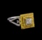 0.85 ctw Diamond and Yellow Sapphire Ring - 14KT Yellow Gold