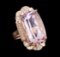 31.26 ctw Kunzite and Diamond Ring - 14KT Rose Gold