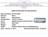 3.60 ct.Natural Emerald Cut Aquamarine