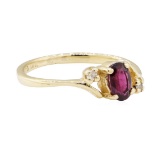 0.30 ctw Ruby and Diamond Ring - 14KT Yellow Gold