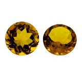 12.07 ctw.Natural Round Cut Citrine Quartz Parcel of Two