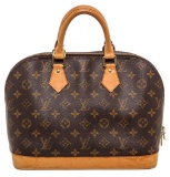 Louis Vuitton Monogram Canvas Leather Alma MM Handbag