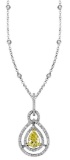 18k Two Tone Gold 0.61CTW Diamond Pendant, (VS1 /VS1-SI1/G-H)