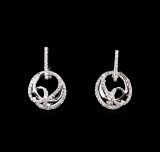 0.50 ctw Diamond Earrings - 14KT White Gold