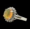 2.58 ctw Opal and Diamond Ring - 14KT White Gold