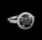 3.86 ctw Black Diamond Ring - 14KT White Gold