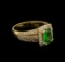 1.22 ctw Tsavorite and Diamond Ring - 14KT Yellow Gold