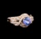 0.96 ctw Tanzanite and Diamond Ring - 14KT Rose Gold