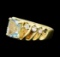 3.00 ctw Aquamarine and Diamond Ring - 14KT Yellow Gold