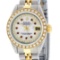 Rolex Ladies 2 Tone 14K MOP Ruby String Diamond Datejust Wristwatch