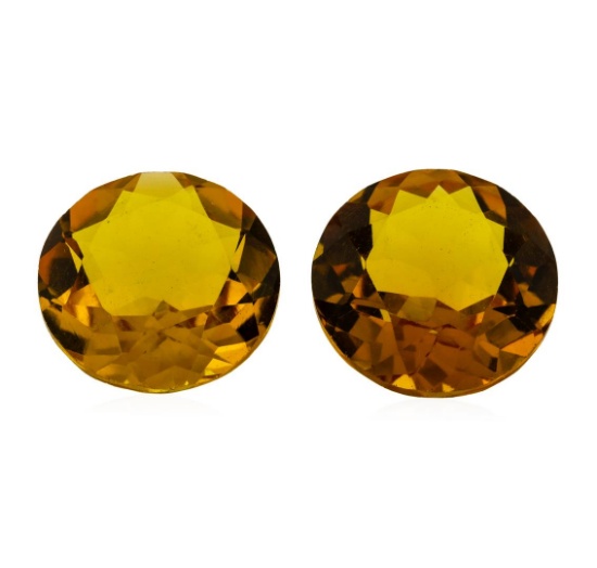 10.43 ctw.Natural Round Cut Citrine Quartz Parcel of Two