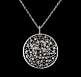 0.94 ctw Diamond Pendant With Chain - 14KT White Gold