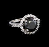 3.86 ctw Black Diamond Ring - 14KT White Gold