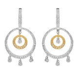 14k Two Tone Gold 0.52CTW Diamond Earrings, (I1/H)