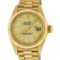 Rolex Ladies 18K Yellow Gold Champagne Diamond Datejust President Wristwatch Wit