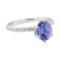 2.24 ctw Sapphire and Diamond Ring - 14KT White Gold