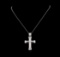 1.83 ctw Diamond Cross Pendant With Chain - 14KT White Gold
