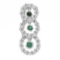 14k White Gold  0.38CTW Emerald and Diamond Pendant
