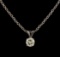 1.00 ctw Diamond Solitaire Pendant With Chain - 14KT White Gold