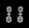 14KT Two-Tone Gold 1.76 ctw Tanzanite and Diamond Earrings