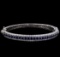 3.40 ctw Sapphire and Diamond Bracelet - 14KT White Gold