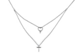 14K White Gold 0.16CTW Diamond Necklace, (I1-I2/H-I)